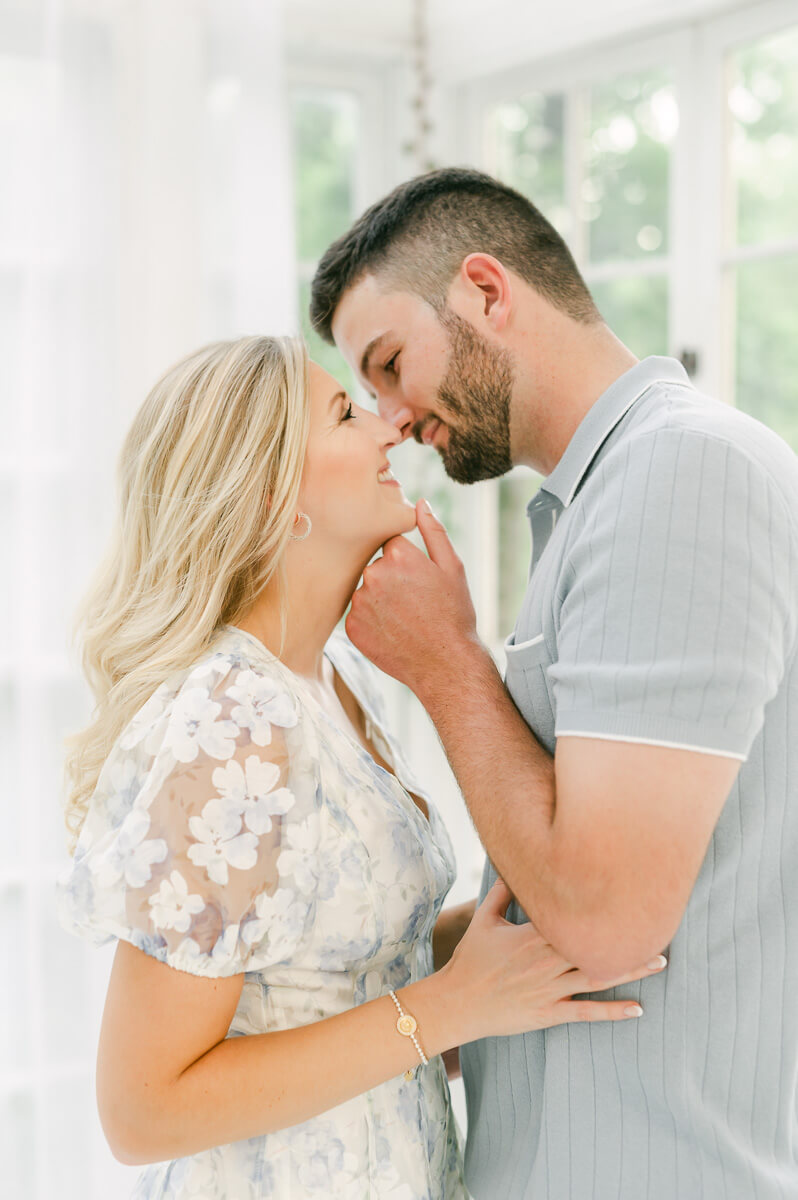 engaged couple at the oak atelier houston texas