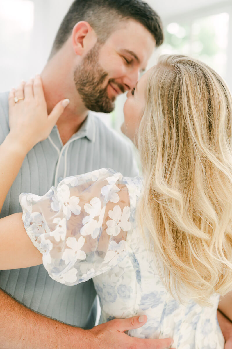 engaged couple at the oak atelier houston texas