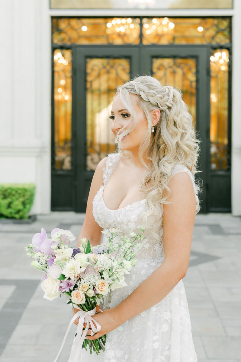 a bride at her Peach Orchard Bridal session