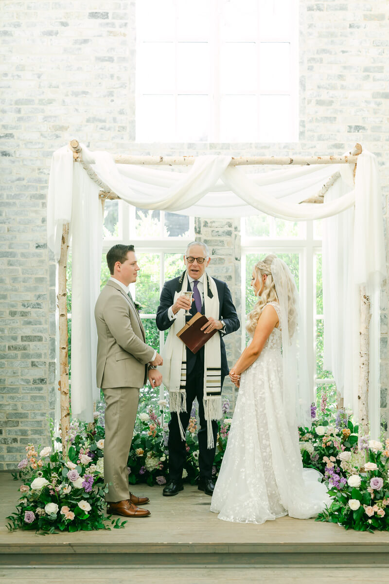 ceremony inside the peach orchard wedding chapel