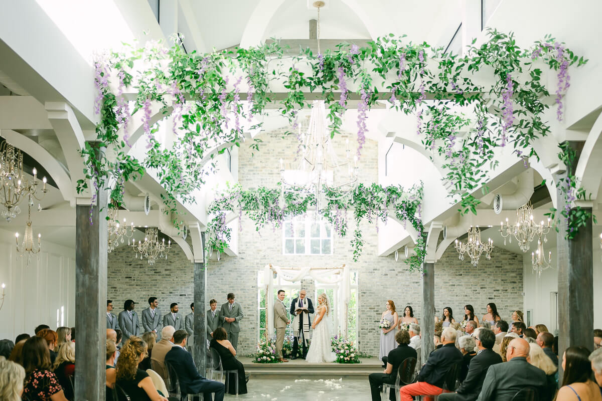 ceremony inside the peach orchard wedding chapel