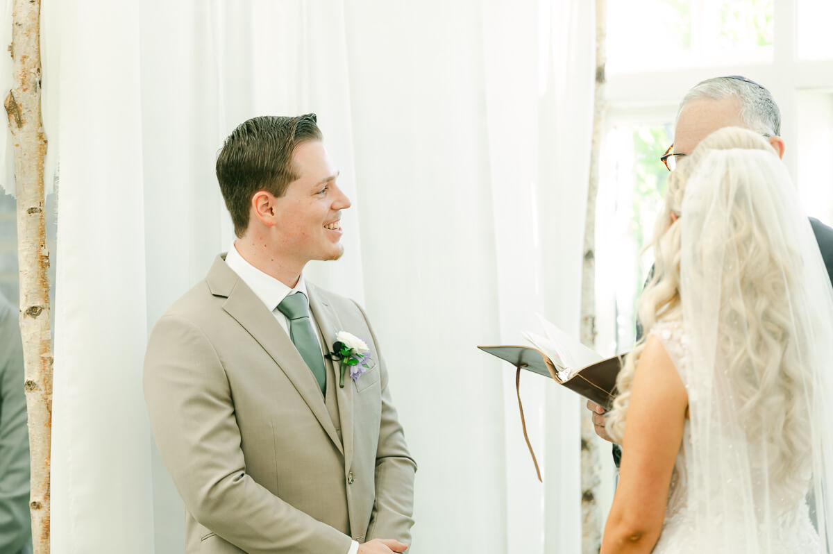 ceremony inside the peach orchard wedding chapel