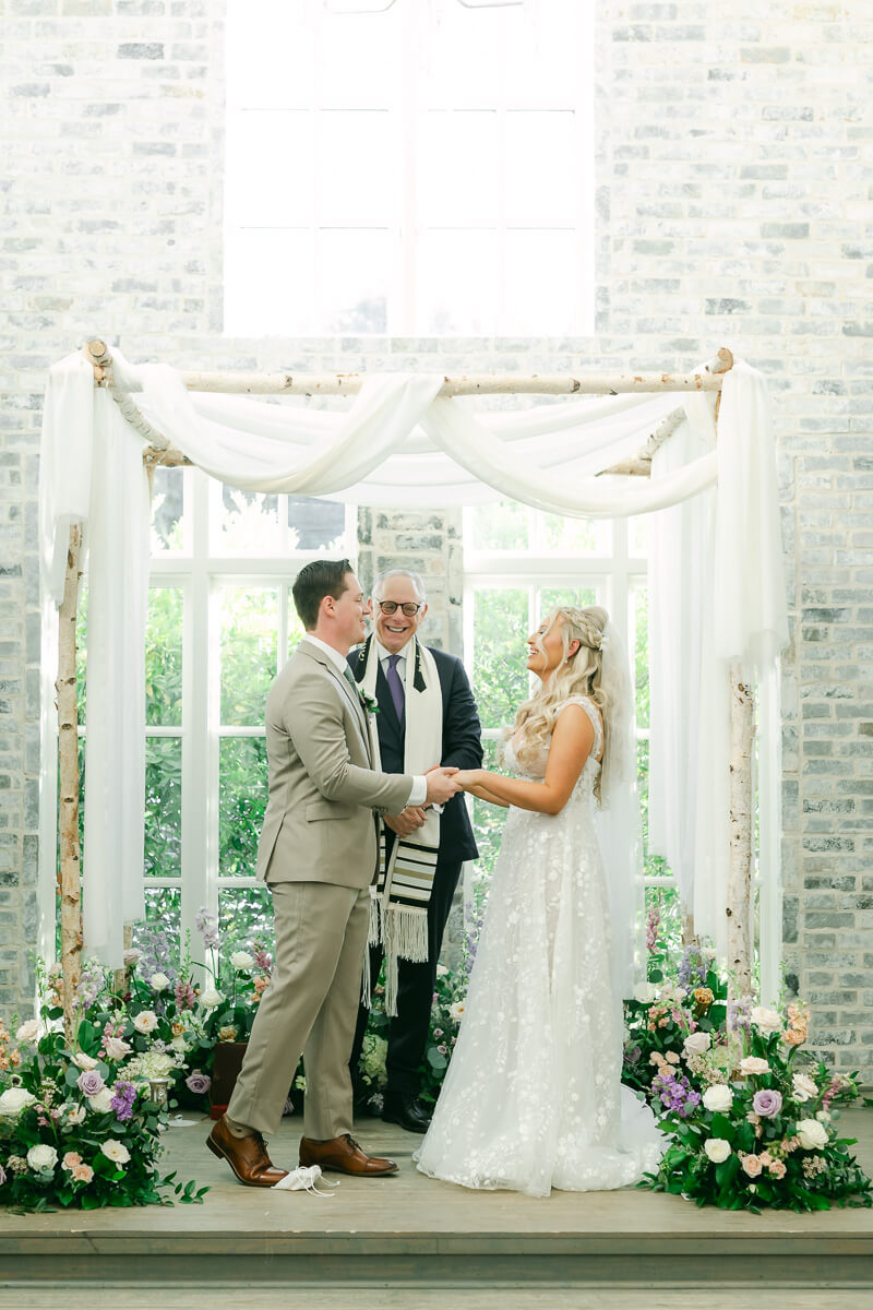 ceremony inside the peach orchard wedding chapel