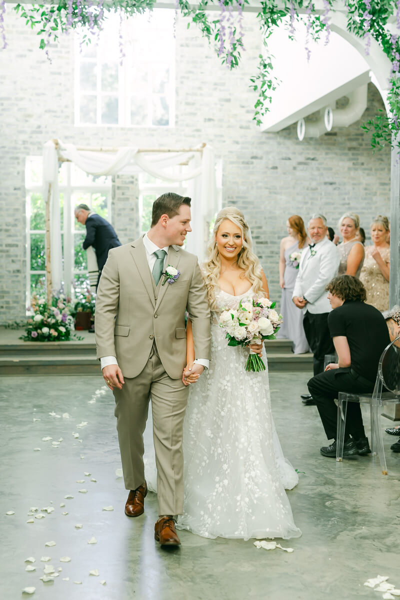 ceremony inside the peach orchard wedding chapel