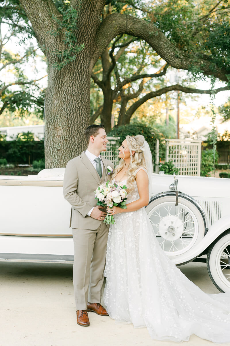 couple at their wedding at the peach orchard