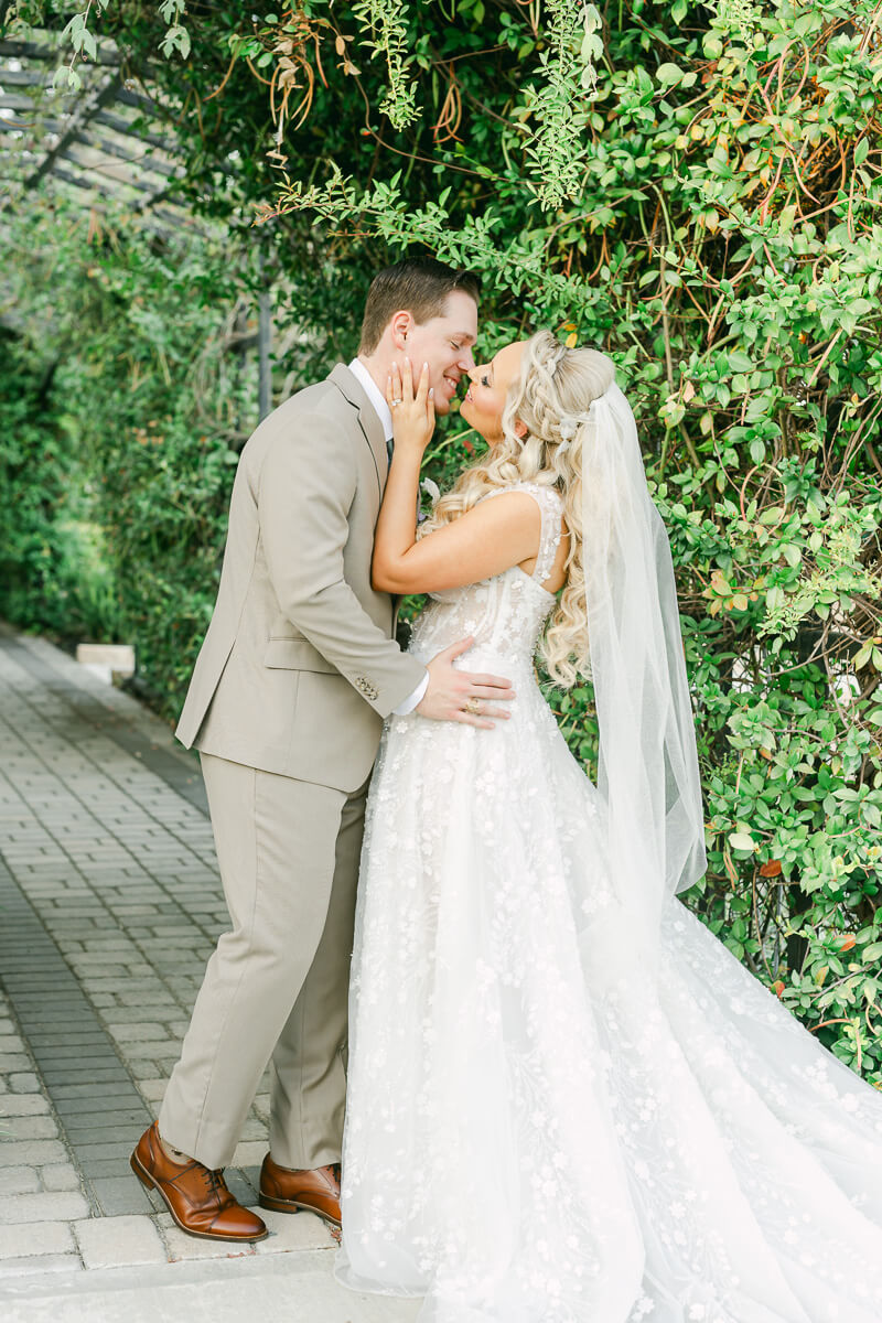 bride and groom on their wedding day by Houston wedding photographers Eric and Jenn Photography