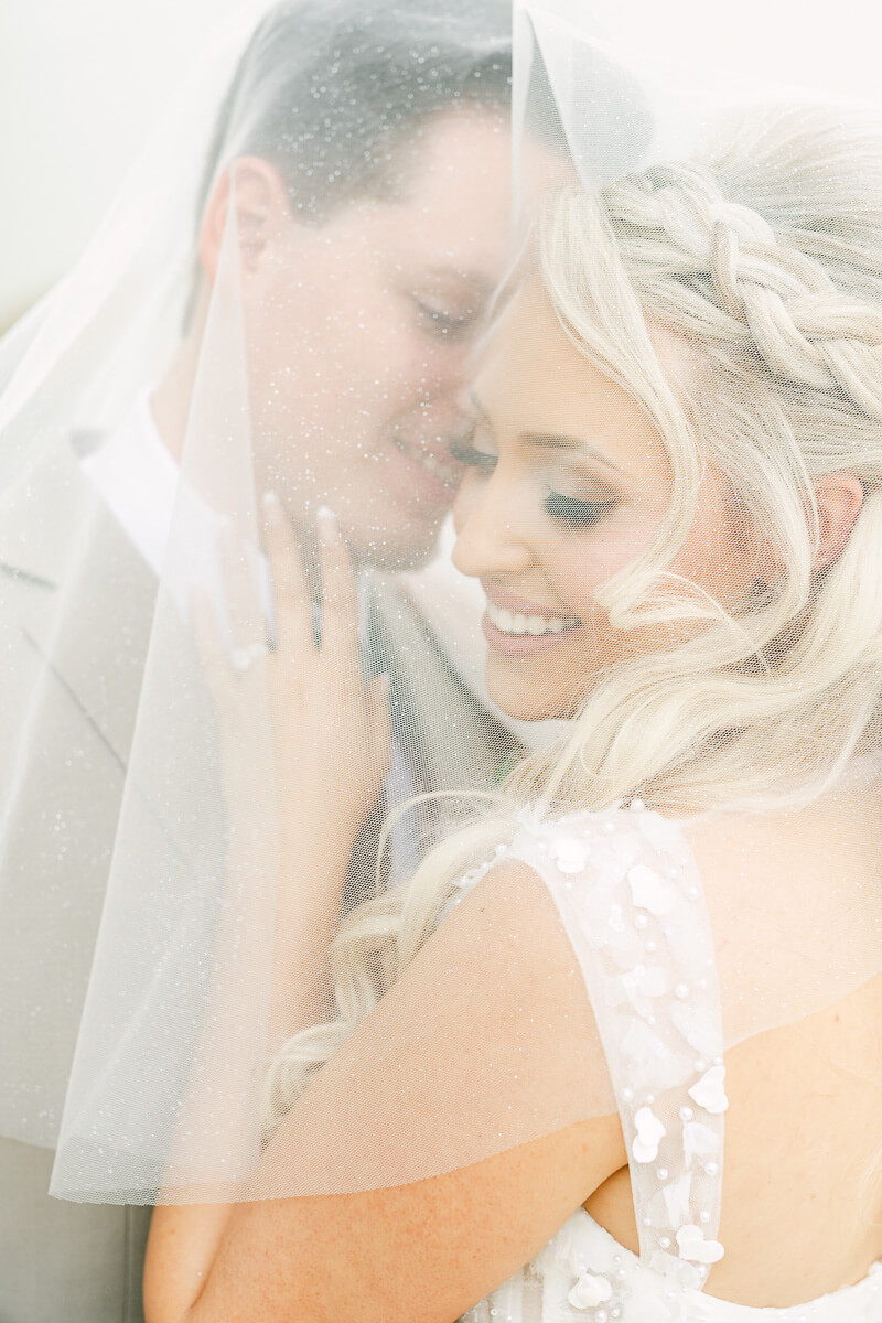 couple in front of the peach orchard wedding venue in houston