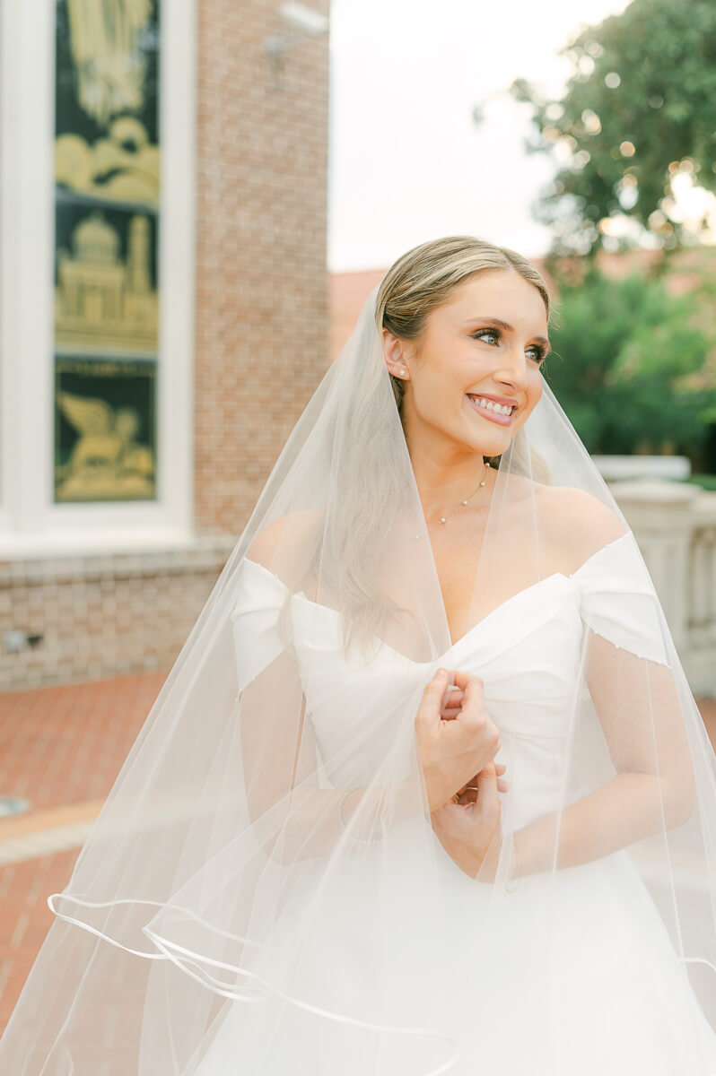 bridal session at St. Anthony Cathedral Basilica by Beaumont photographer