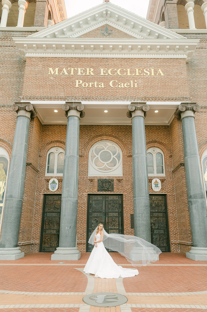 bridal session at St. Anthony Cathedral Basilica 