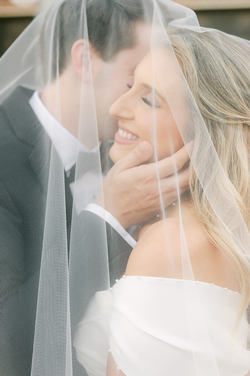 bride and groom posing for beaumont wedding photographer