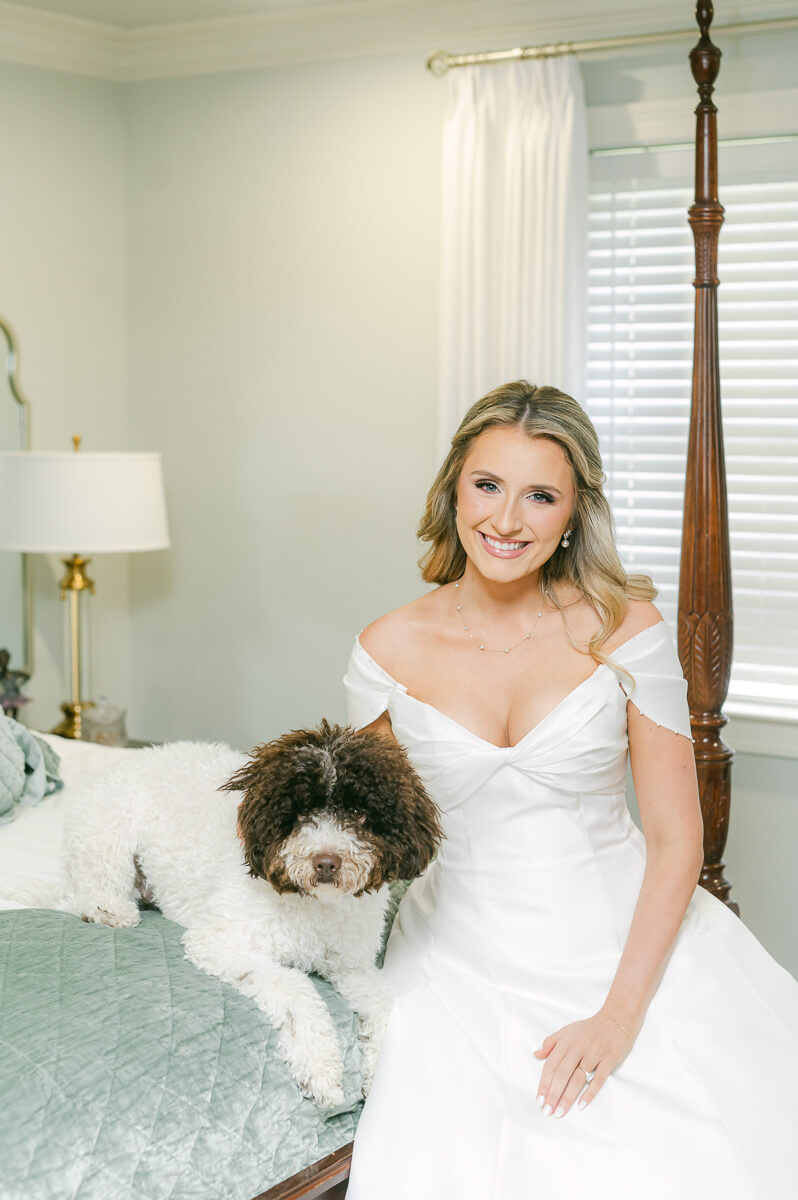 bride getting ready in beaumont texas home