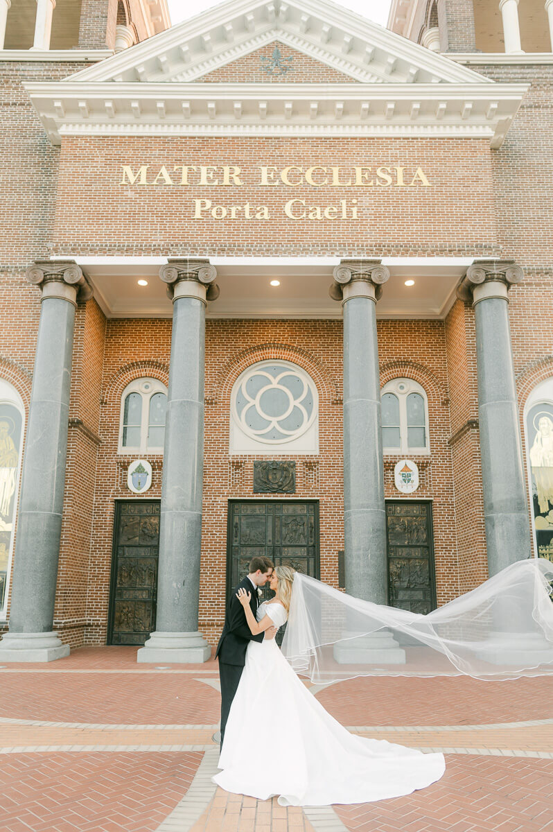 bride and groom posing for beaumont wedding photographer