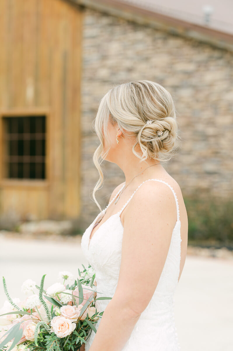 bride at big sky barn