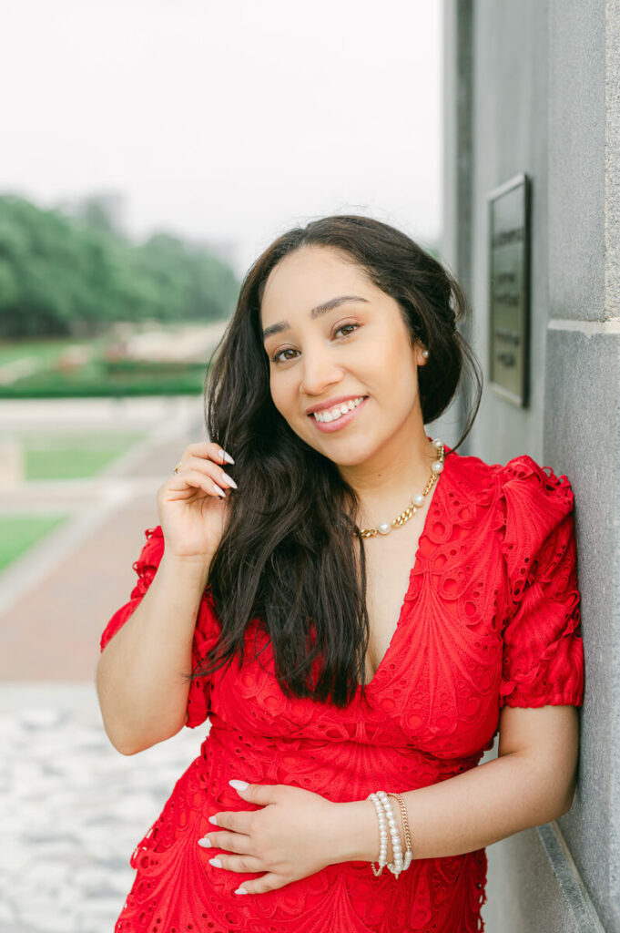 college grad at Sam Houston Monument senior session