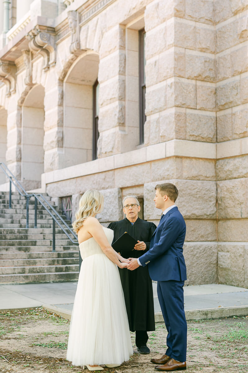 downtown Houston ceremony outside historic courthouse