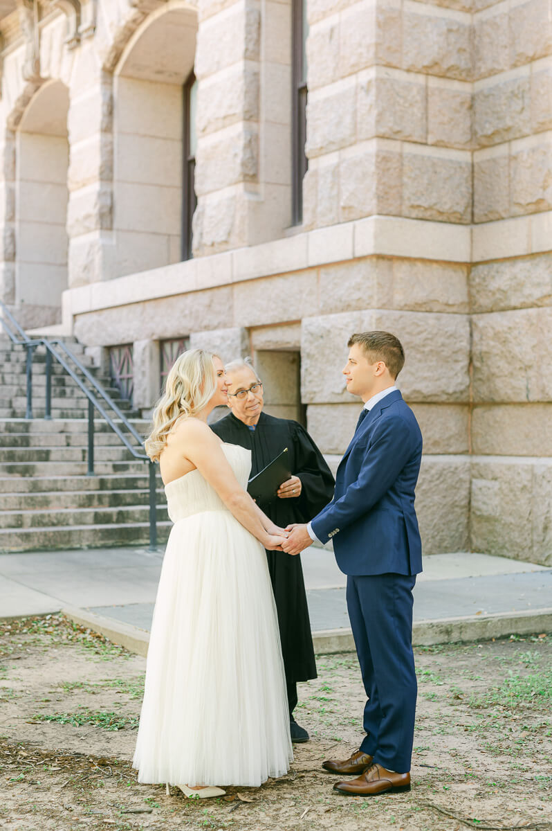 downtown Houston ceremony outside historic courthouse