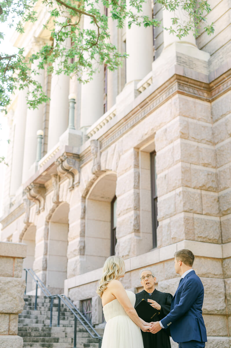 downtown Houston ceremony outside historic courthouse