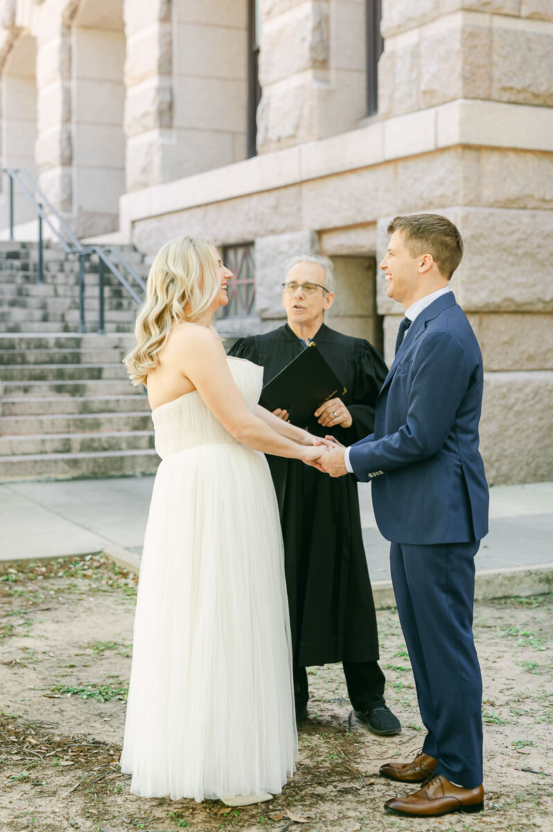 downtown Houston ceremony outside historic courthouse