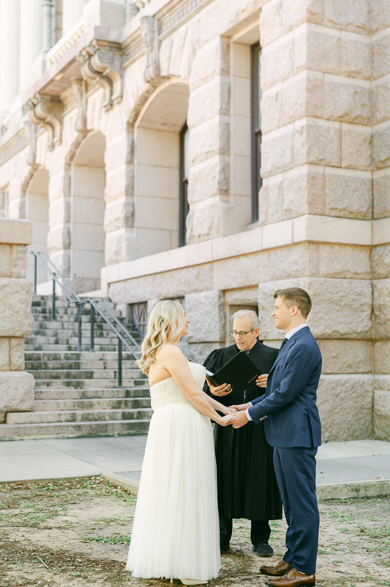 downtown Houston ceremony outside historic courthouse