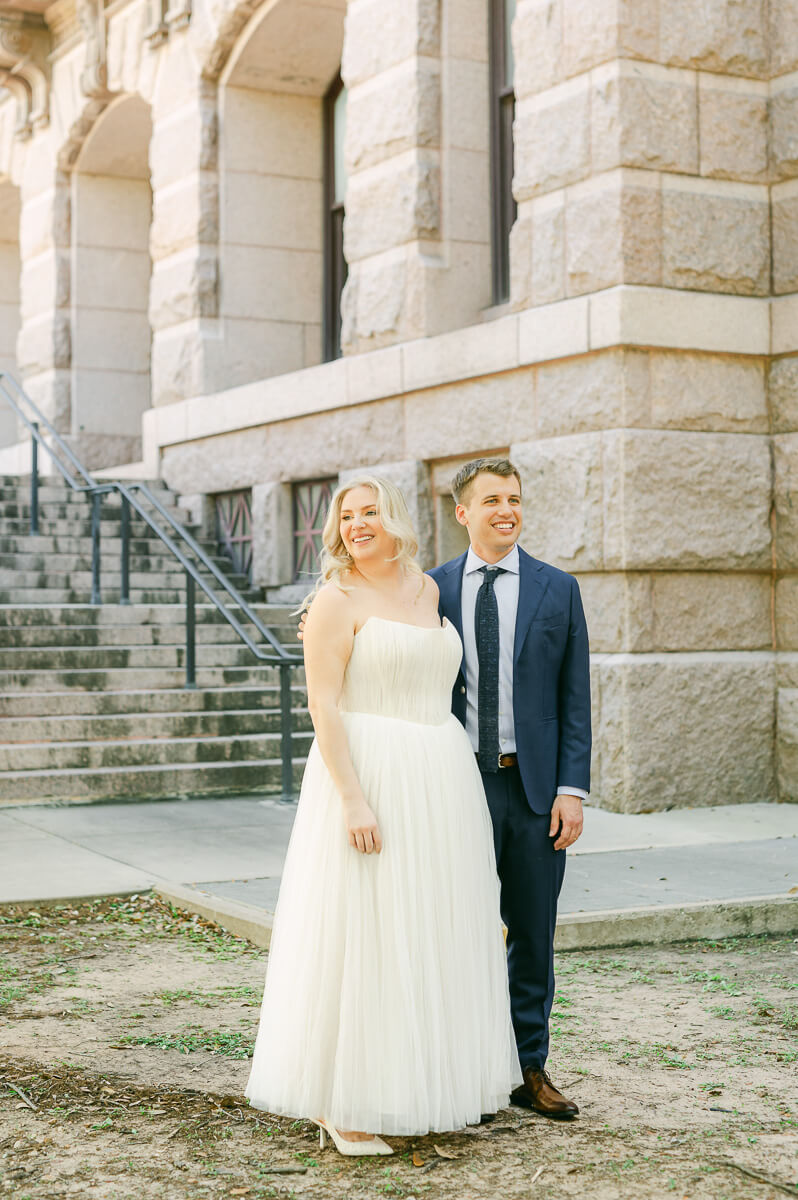 downtown Houston ceremony outside historic courthouse