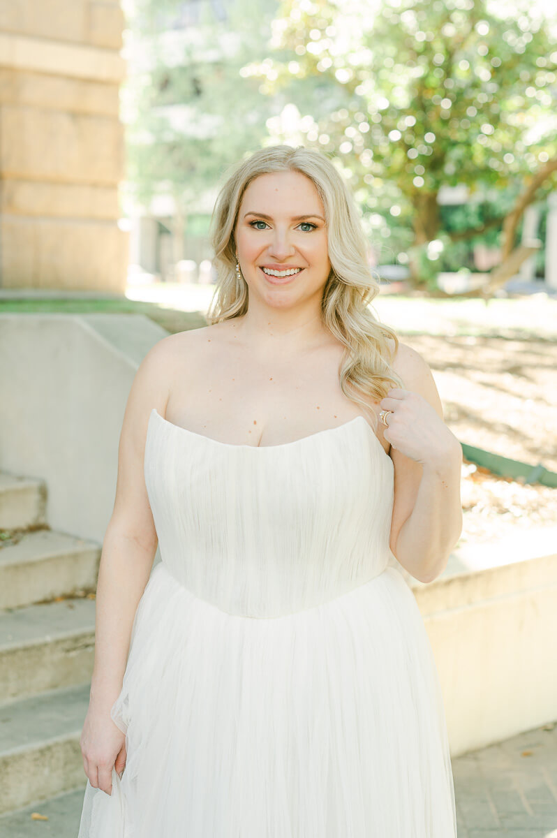 bride posing for Houston wedding photographer