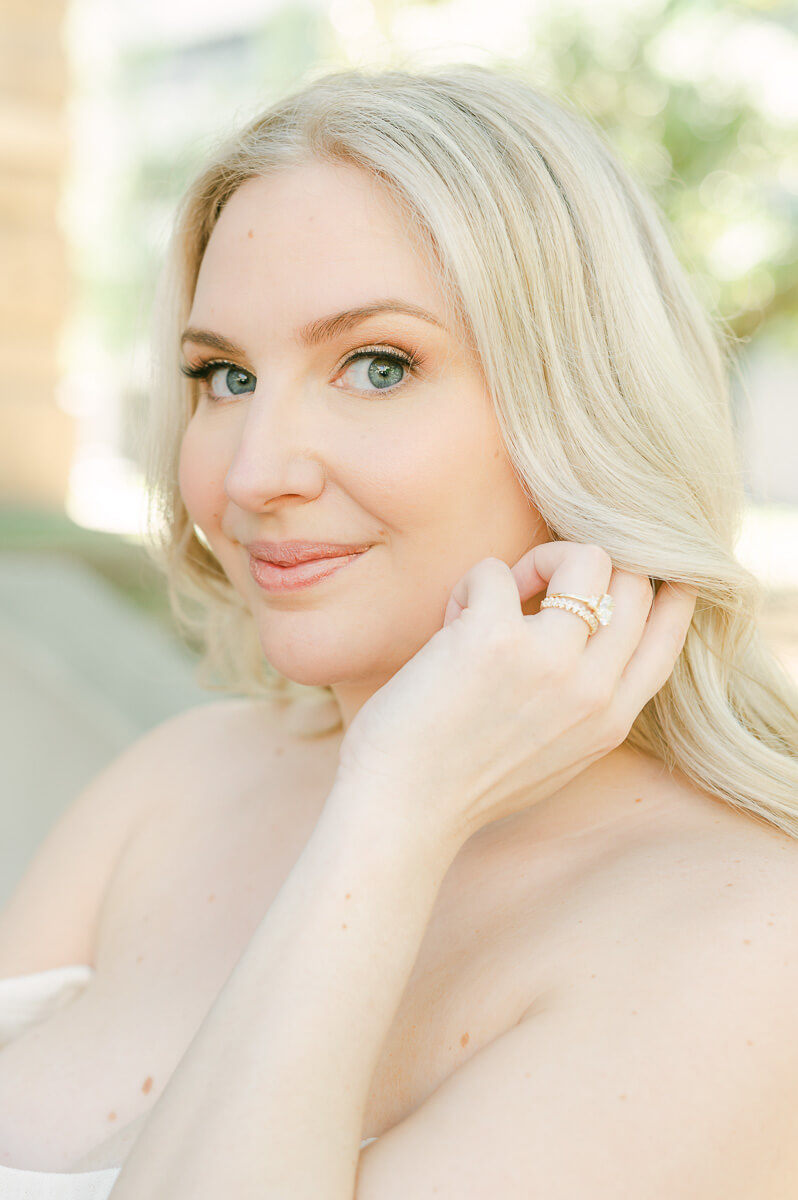 bride posing for Houston wedding photographer