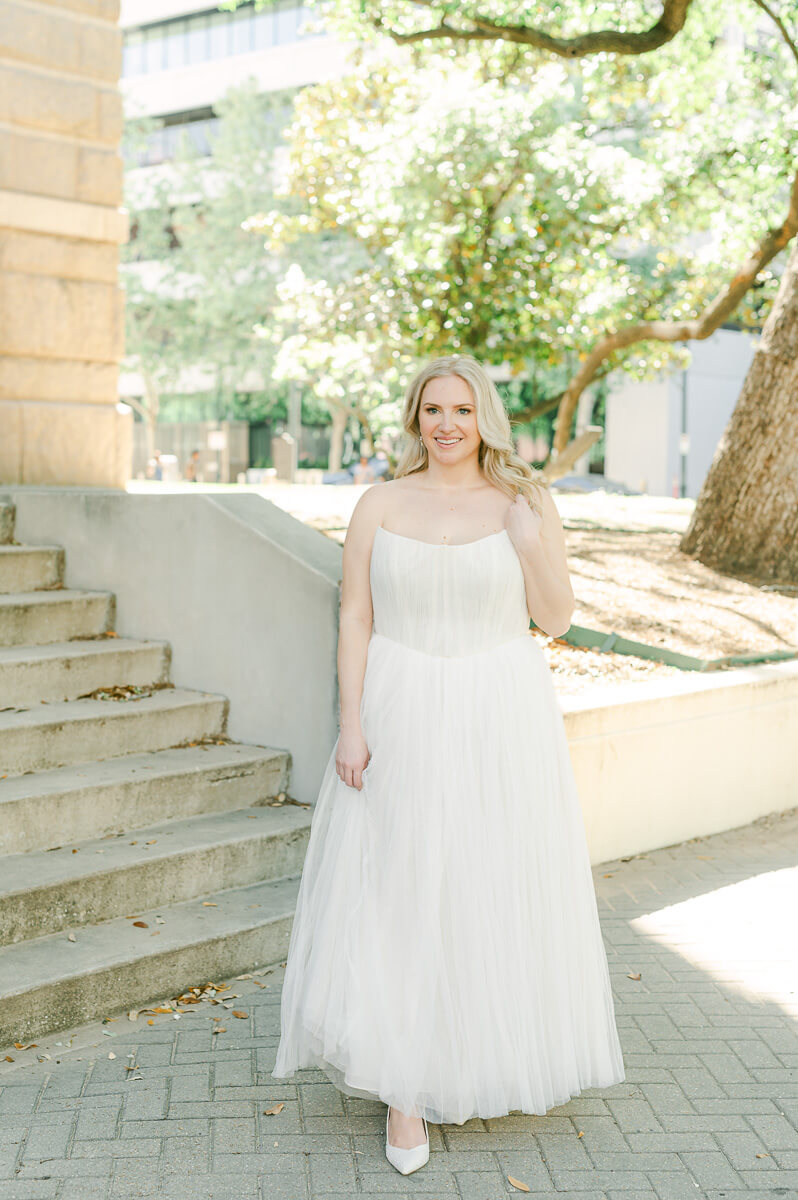 bride posing for Houston wedding photographer