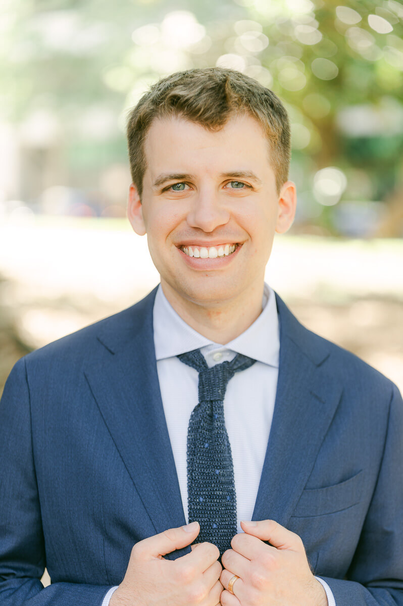 groom posing for Houston wedding photographer