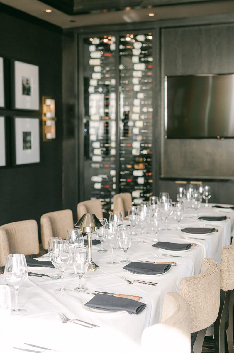 intimate wedding reception at Mastro’s Steakhouse 