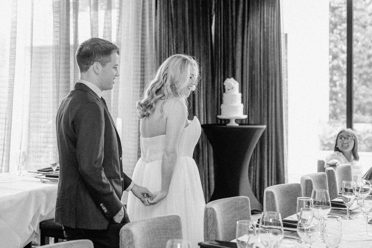 intimate wedding reception at Mastro’s Steakhouse 