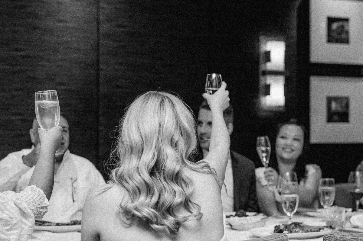 intimate wedding reception at Mastro’s Steakhouse 