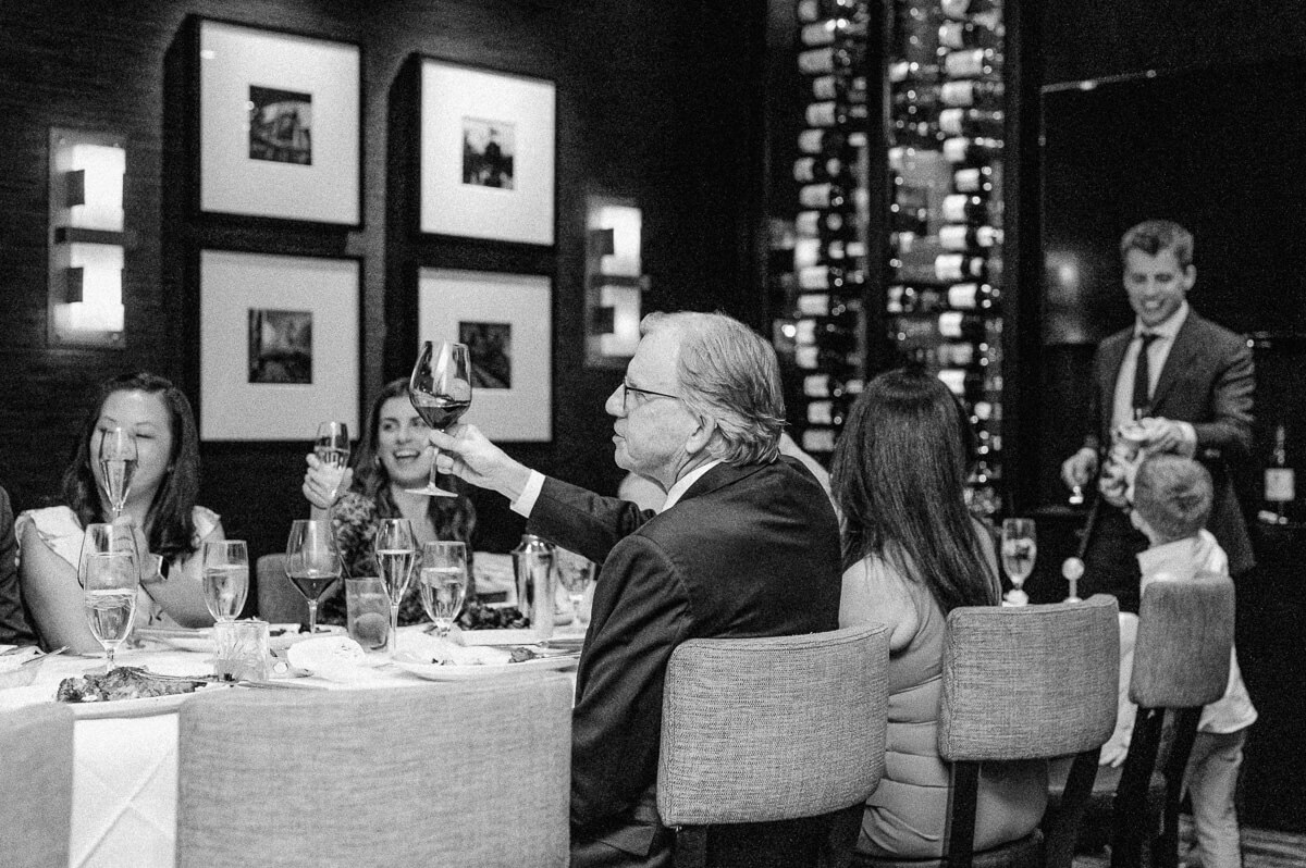 intimate wedding reception at Mastro’s Steakhouse 