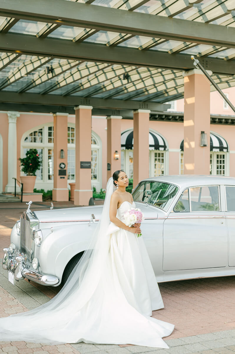 bride at the grand galvez wedding venue