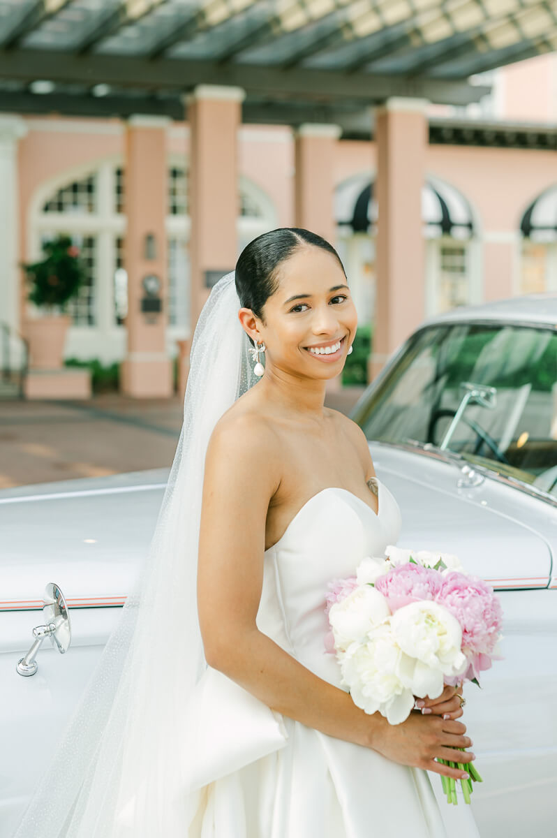 bride at the grand galvez wedding venue