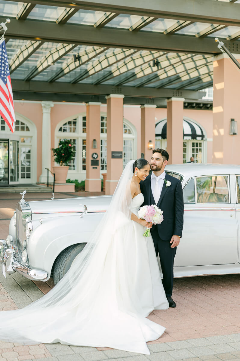 couple at their the grand galvez wedding