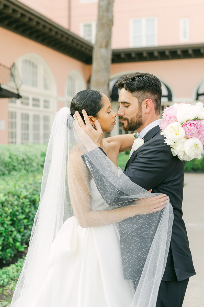 couple at their the grand galvez wedding