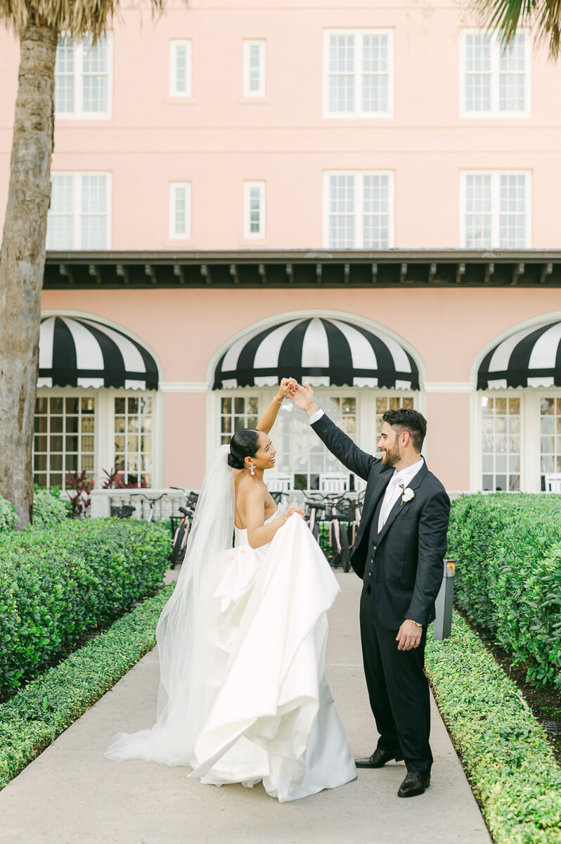 couple at their the grand galvez wedding