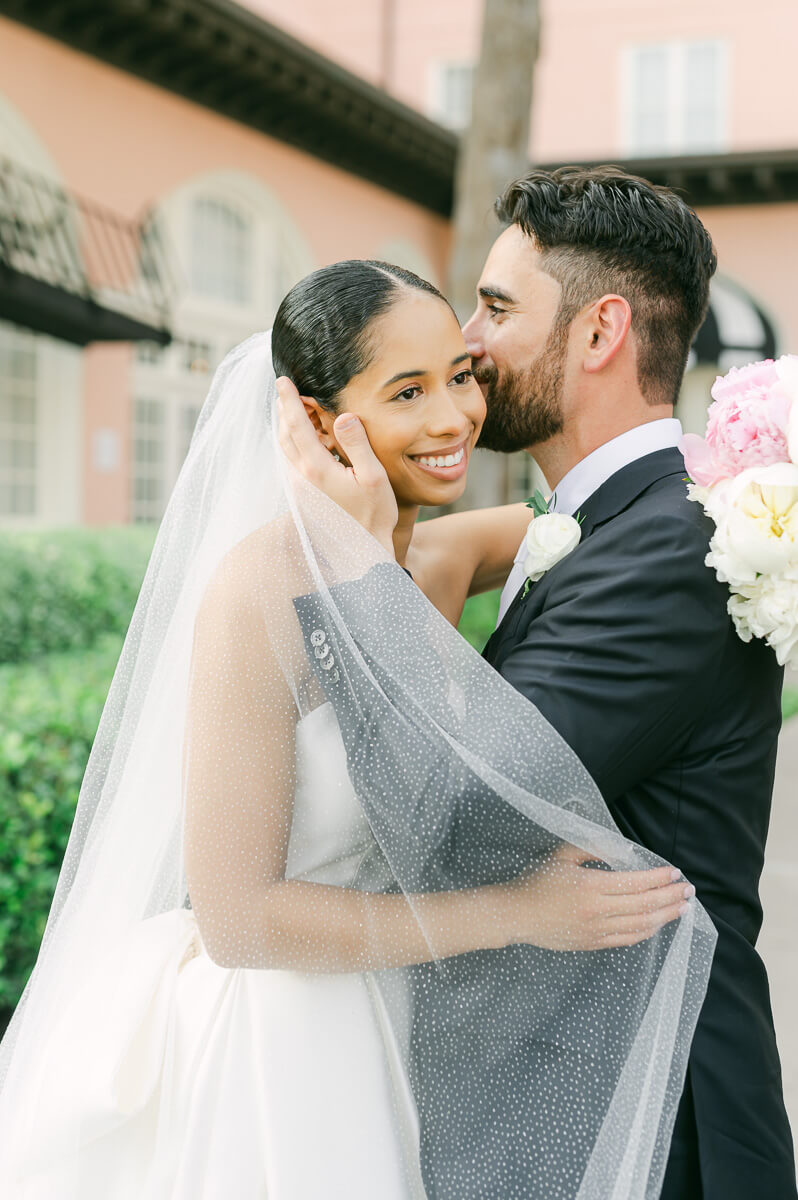 couple at their the grand galvez wedding