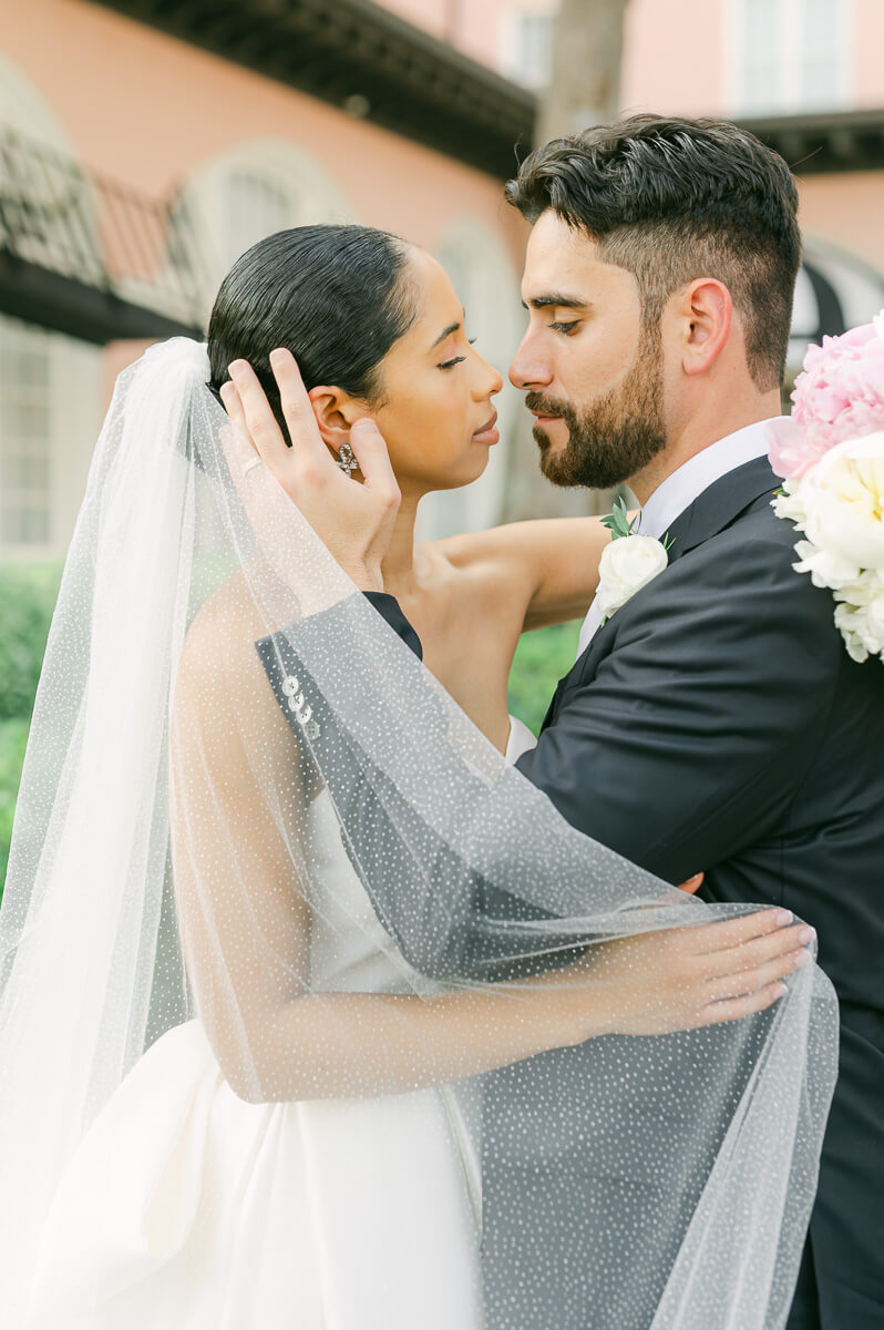 couple at their the grand galvez wedding