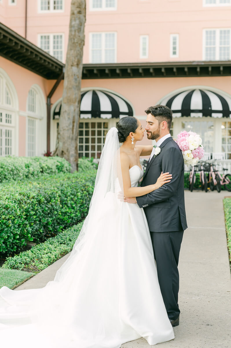 couple at their the grand galvez wedding