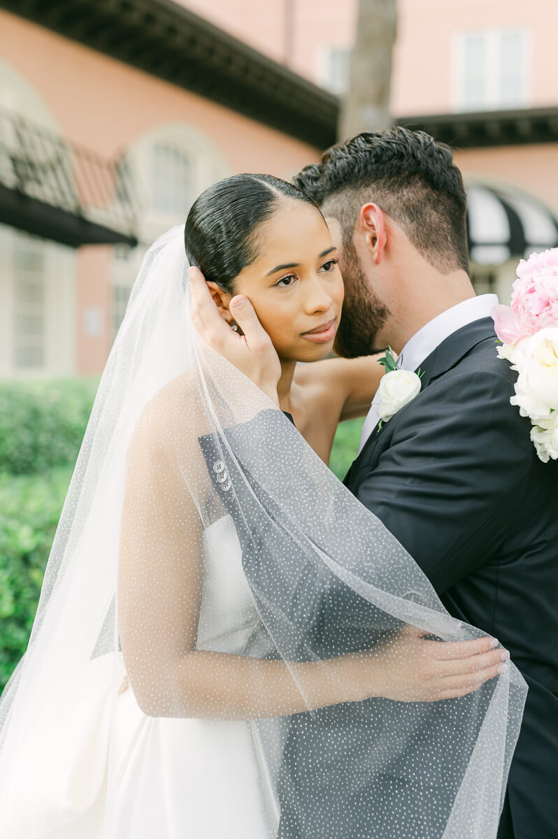 couple at their the grand galvez wedding