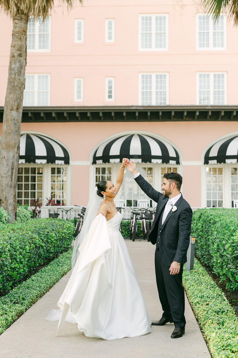 couple at their the grand galvez wedding