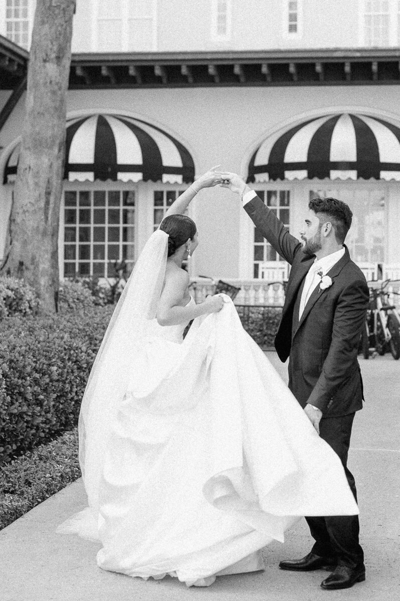 couple at their the grand galvez wedding