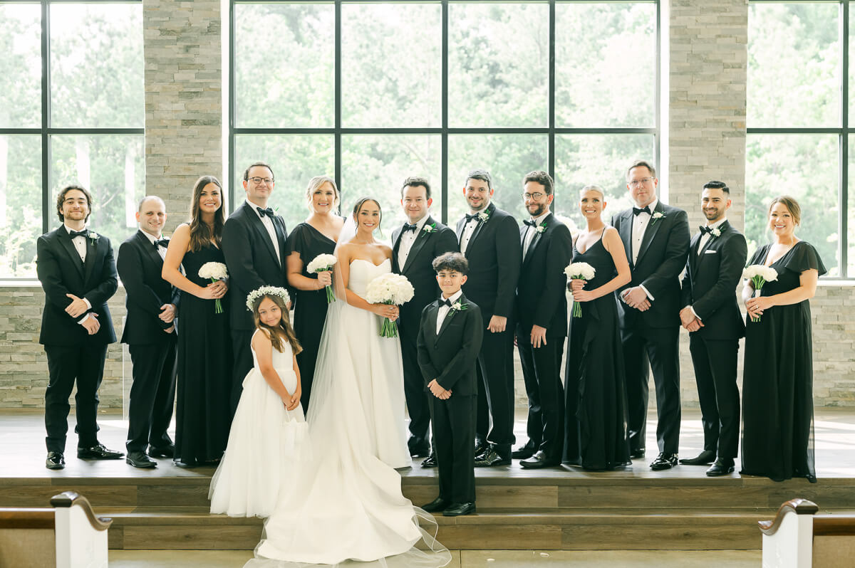 wedding party wearing black