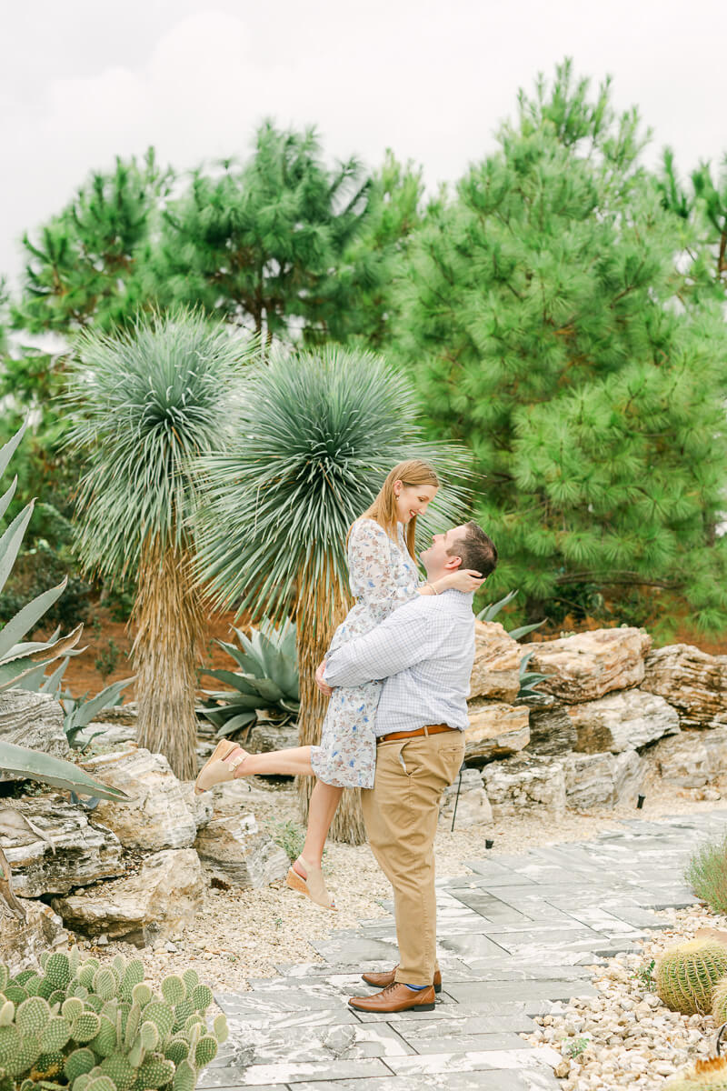couple at their engagement session taken by Houston wedding photographer