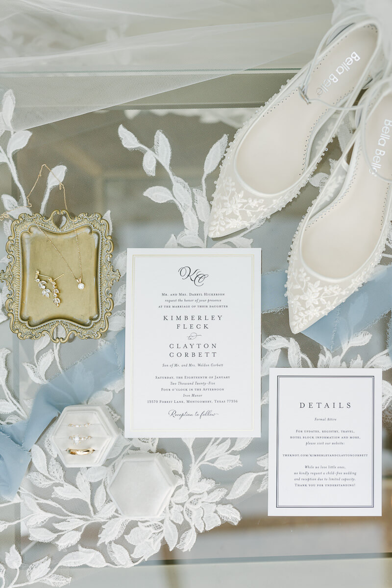 bridal details photographed by Houston wedding photographer