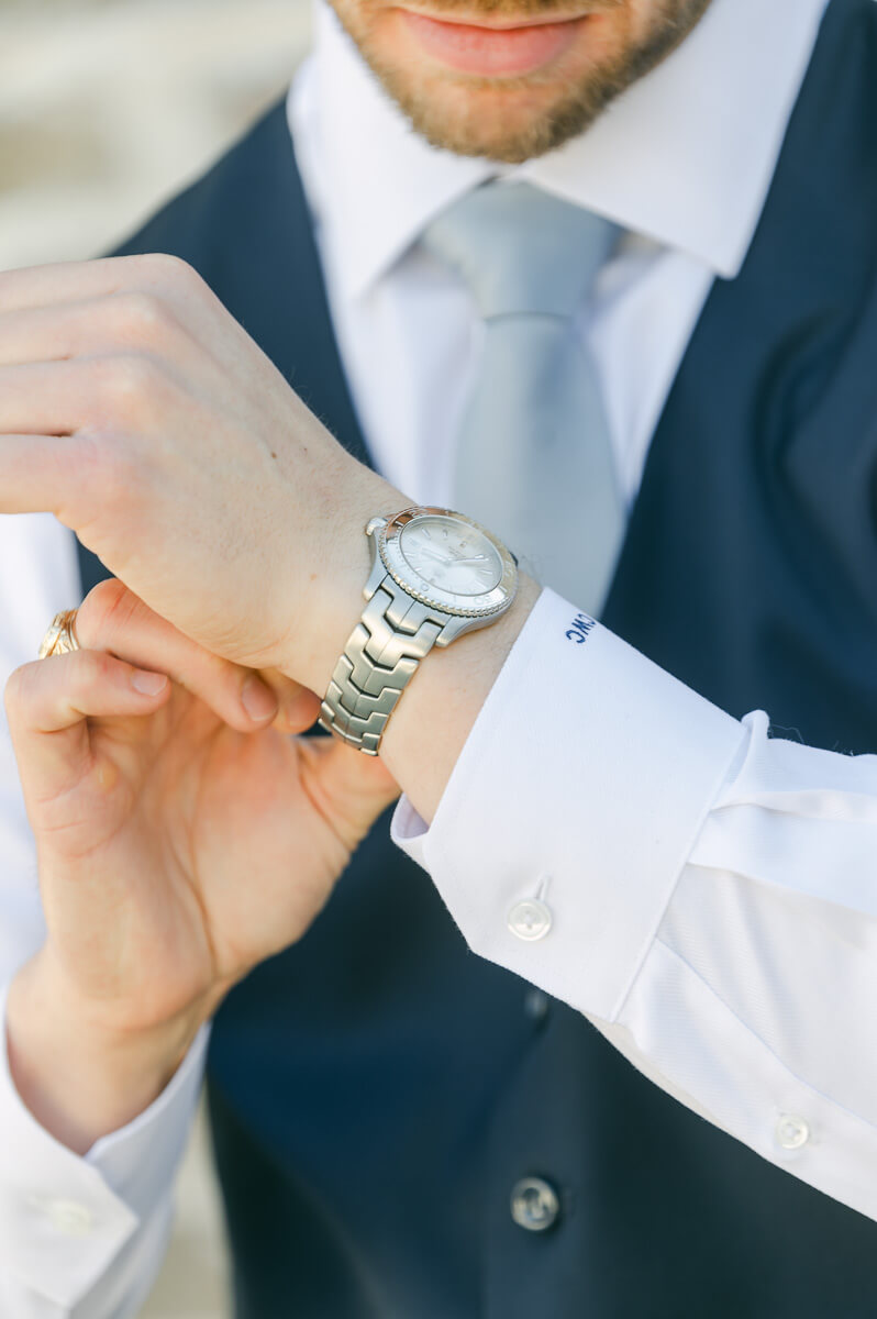 groom's watch on his wedding day in Montgomery, Texas