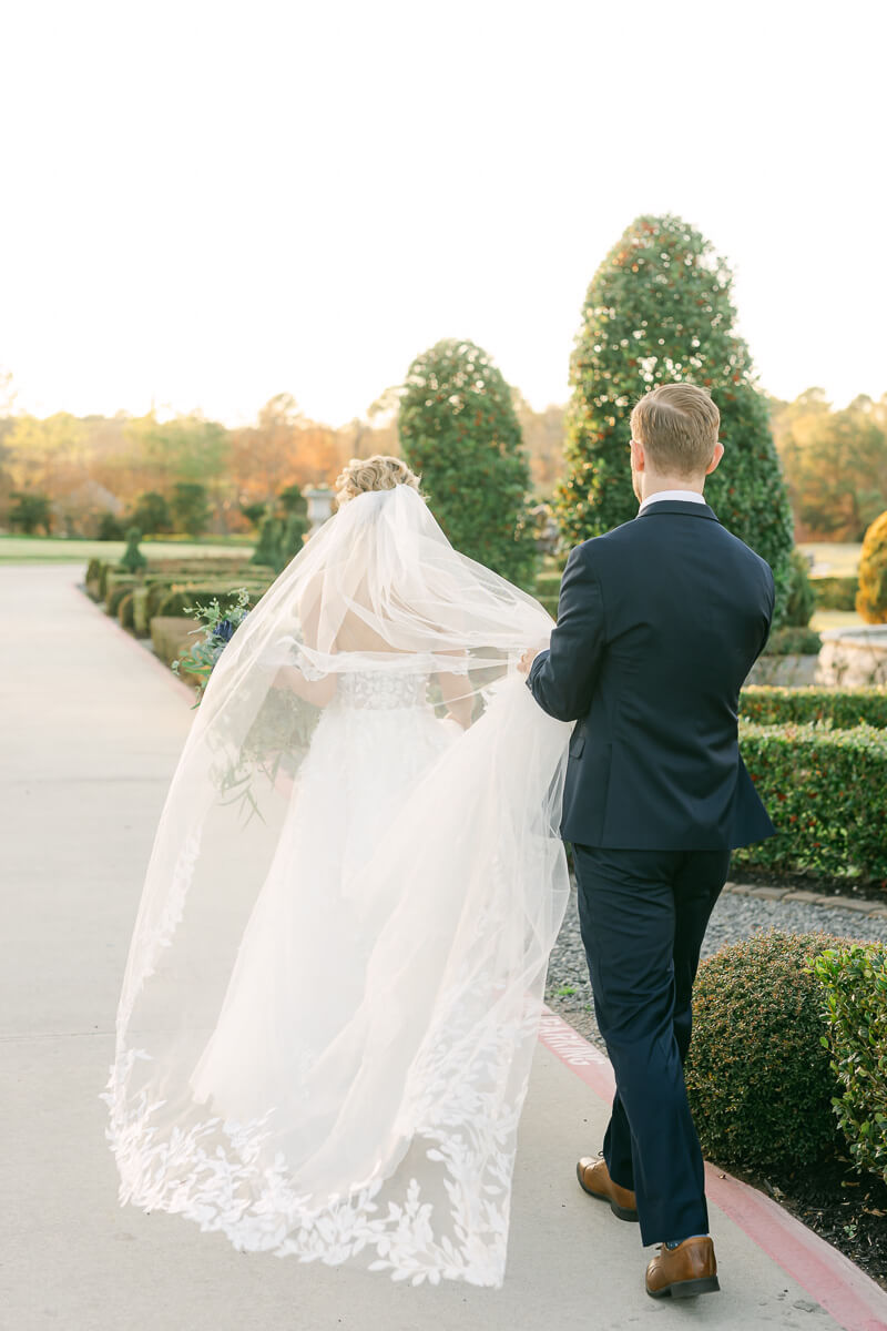 couple walking outside Iron Manor in Montgomery, Texas