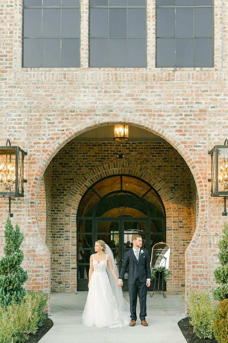 couple in front of Iron Manor wedding venue