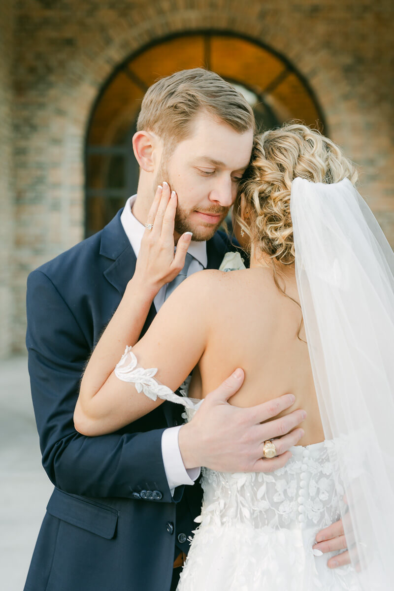 couple in front of Iron Manor wedding venue